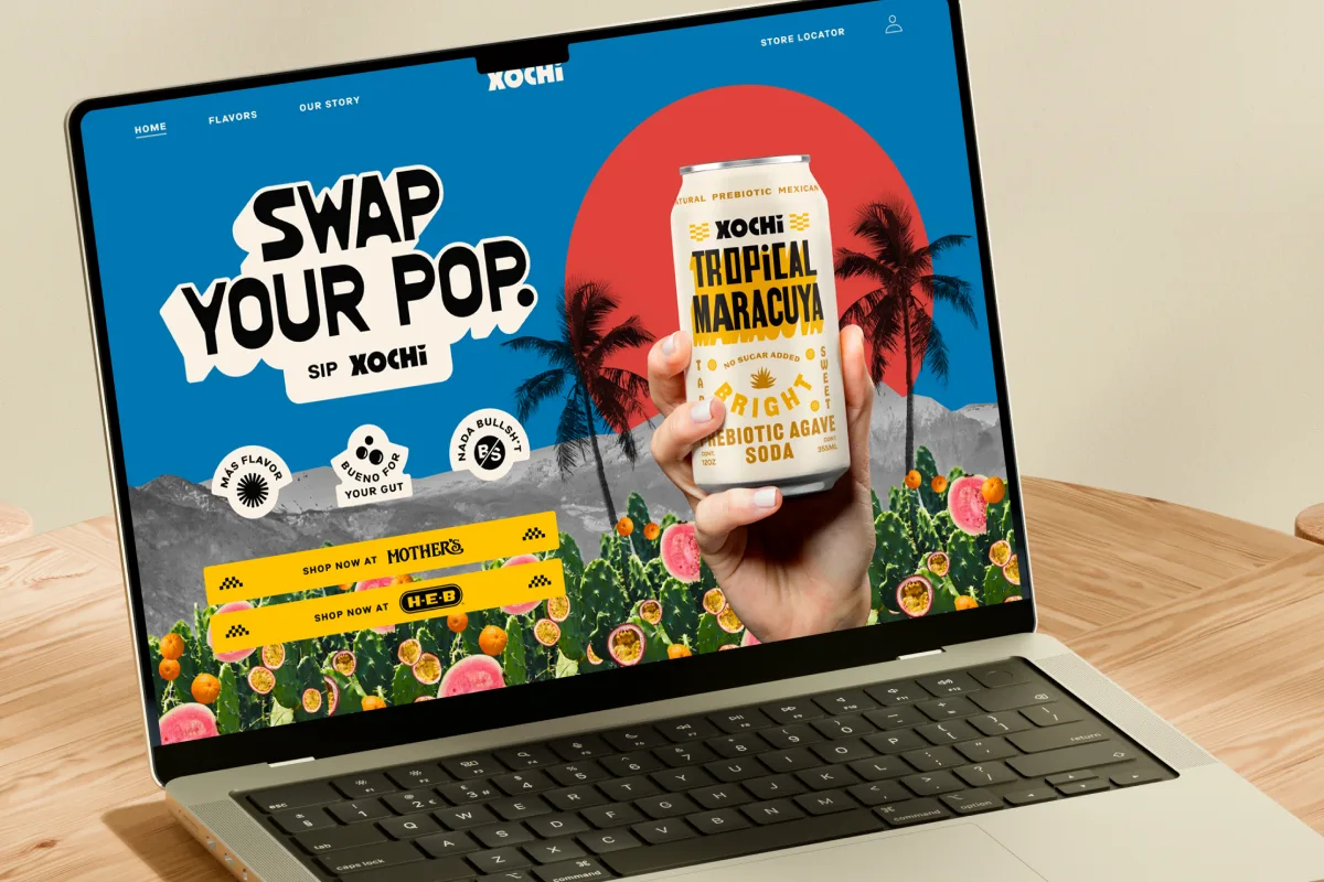 Xochi website mock-up.